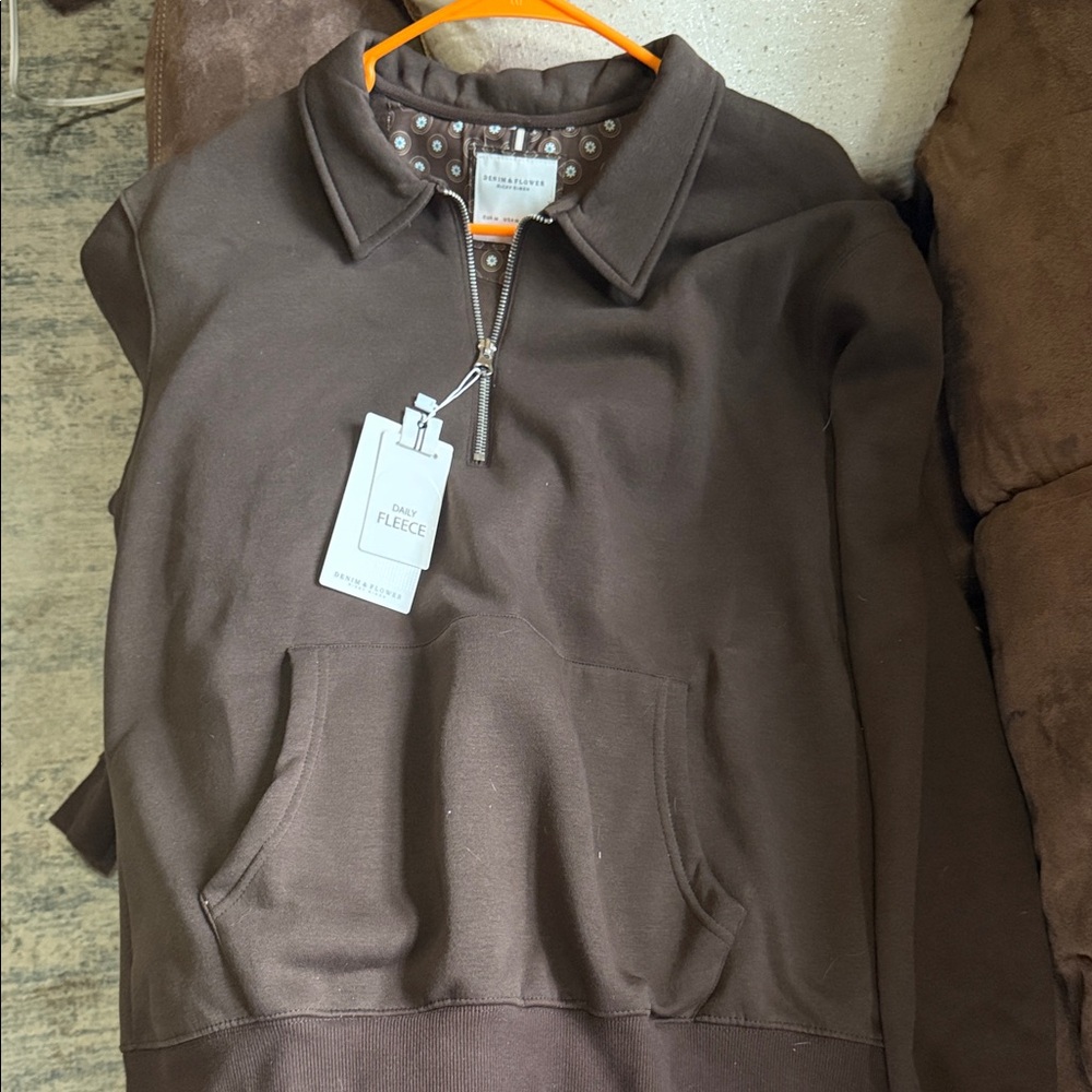 Goodfellow & Co Dark Brown Zip-Up Sweater